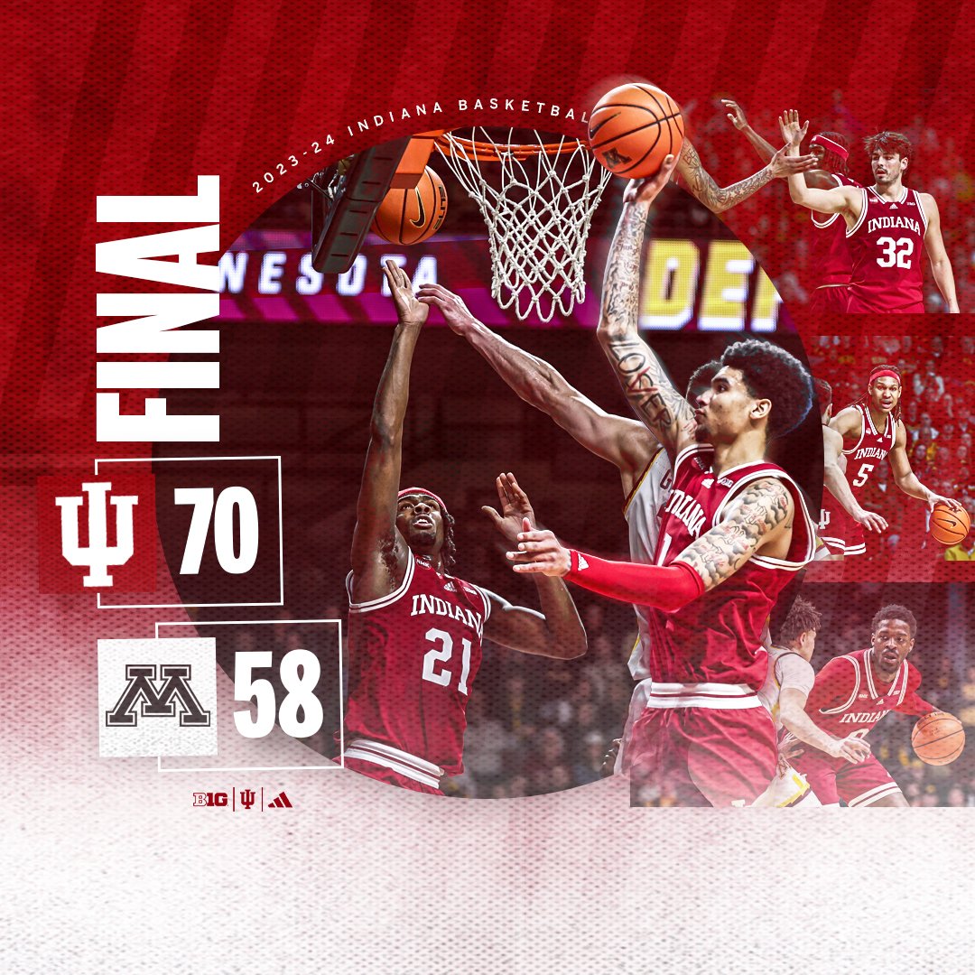 IndianaMBB's tweet photo. HOOSIERS WIN. https://t.co/sUxxx6nIlY