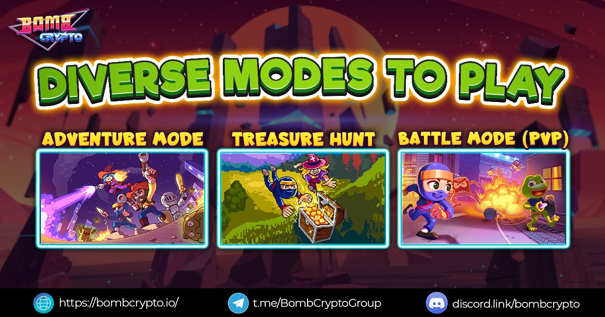 BombCryptoGame's tweet photo. Get ready for the Bomb Crypto release on March 30th! Welcome back the three main features:

🚀 Treasure Hunt Mode
💣 Battle Mode (PvP)
🏞️ Adventure Mode

Don't miss out on the future of crypto—mark your calendars.  

Stay tuned for more updates.

#BombCrypto #BNBChain https://t.co/u03yeOEbYQ