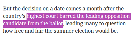 Lie #2. The Supreme Court did not 'bar' María Corina Machado from the ballot. She was already banned, filed an appeal and saw the appeal rejected. The US liking you doesn't mean a get-out-of-jail-free card. And again, 'many' here must be short for 'many US officials' or something
