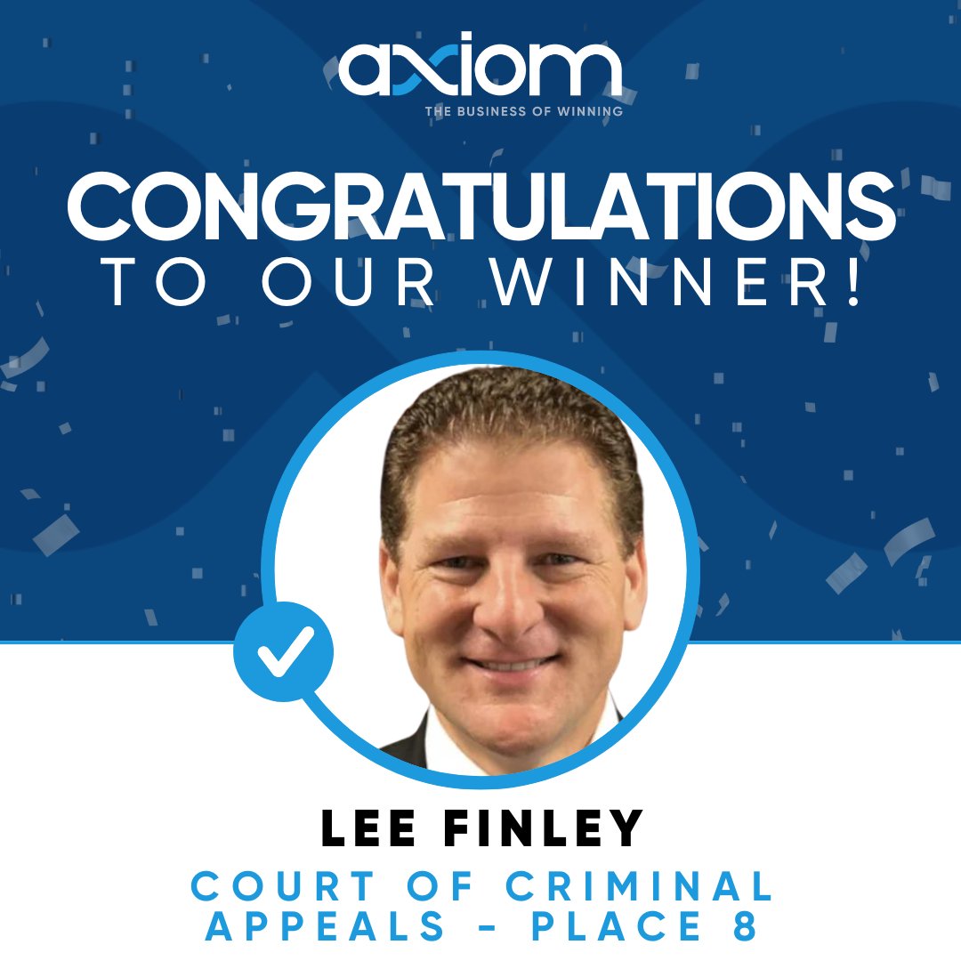 Congratulations to Axiom client @FinleyforJudge! #businessofwinning