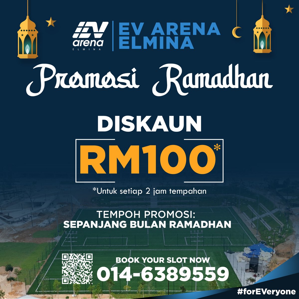 evarenadotco's tweet photo. The holy month of Ramadan is approaching and in the spirit of blessings, we've got news for you... 🌙

Get a RM100 discount on every 2 hour booking throughout this month only at 📍EV Arena Elmina! 

#EVArena #forEVeryone https://t.co/4Wu5yEaysz