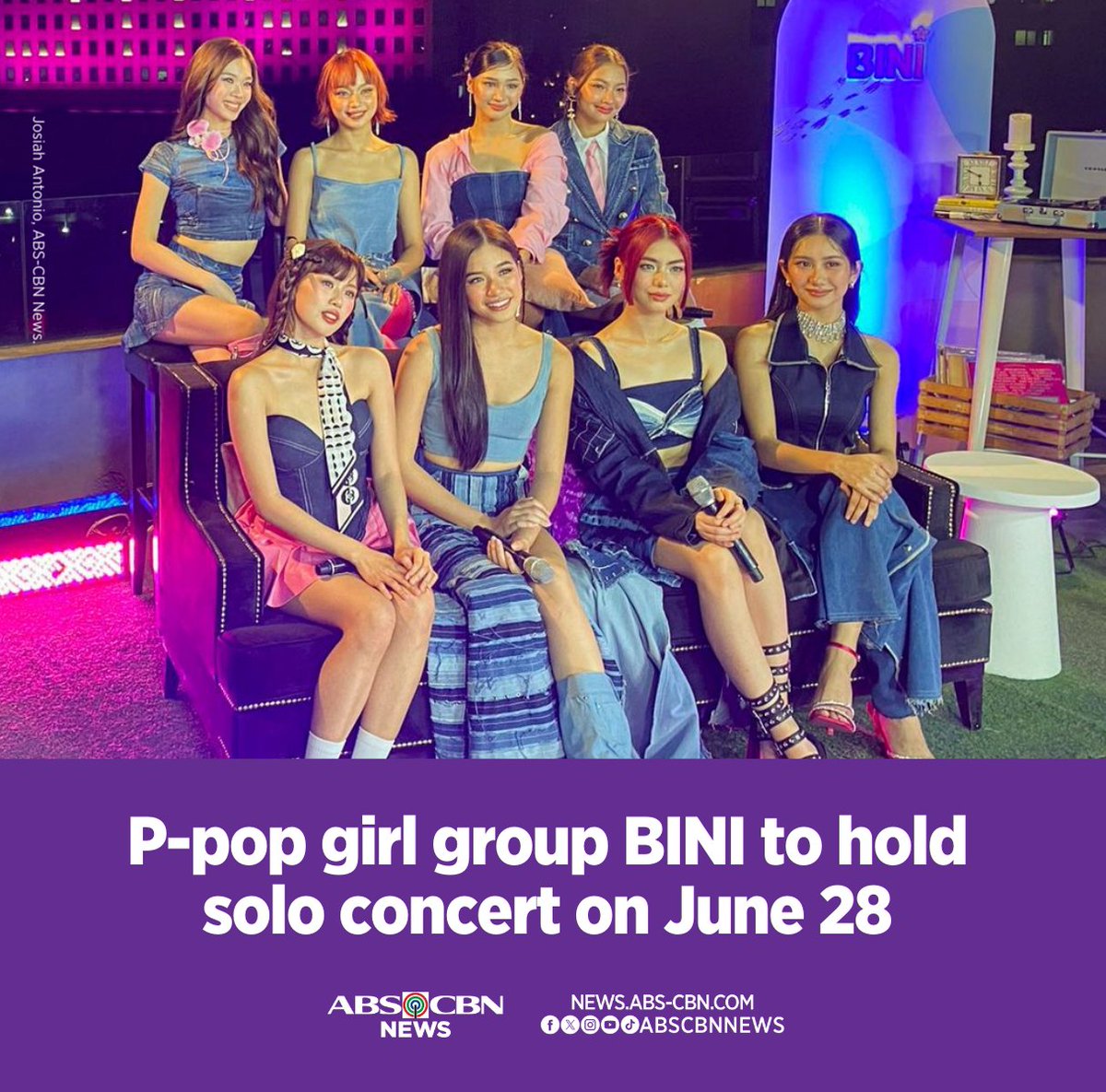 Heads up, Blooms! 🌸 'Mag-ipon na kayo, guys,' sabi ni @BINI_ph leader Jhoanna dahil magkakaroon ng solo concert ang P-pop girl group sa June 28. #BINI_SalaminSalamin Iba pang detalye: abscbn.news/49Nc0gc