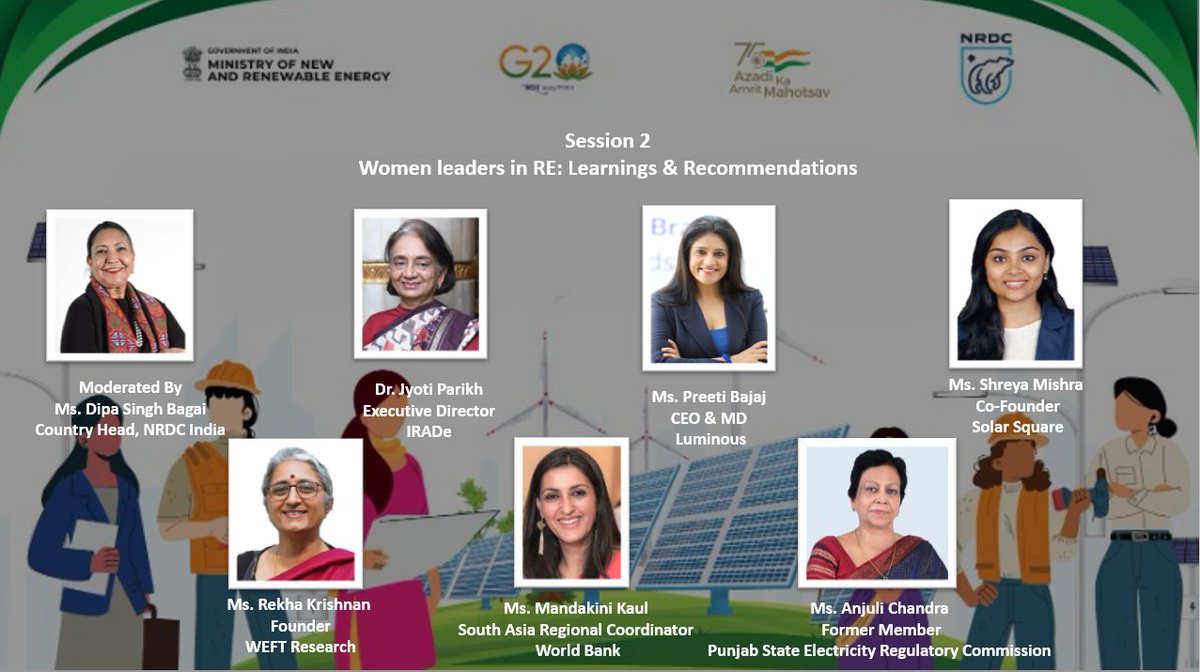 <a href="/mnreindia/">Ministry of New and Renewable Energy (MNRE)</a> will be bringing together two incredible panels to discuss discuss possible pathways to bridge policy gaps with a focus on skilling and capacity building to improve green employment, especially amongst women.