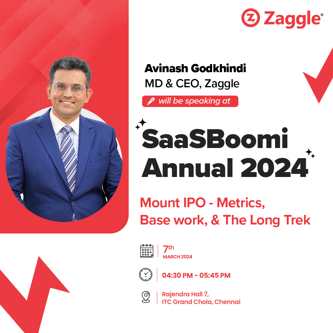 Join us at #SaaSBoomi Annual 2024, where Mr. Avinash Godkhindi, MD & CEO, #Zaggle, will share his insights into Zaggle's #IPOjourney.
Learn from his experiences about the groundwork that paved the way for Zaggle's #IPOsuccess.
Don’t miss this Insightful Session.
.
#SaaS #fintech