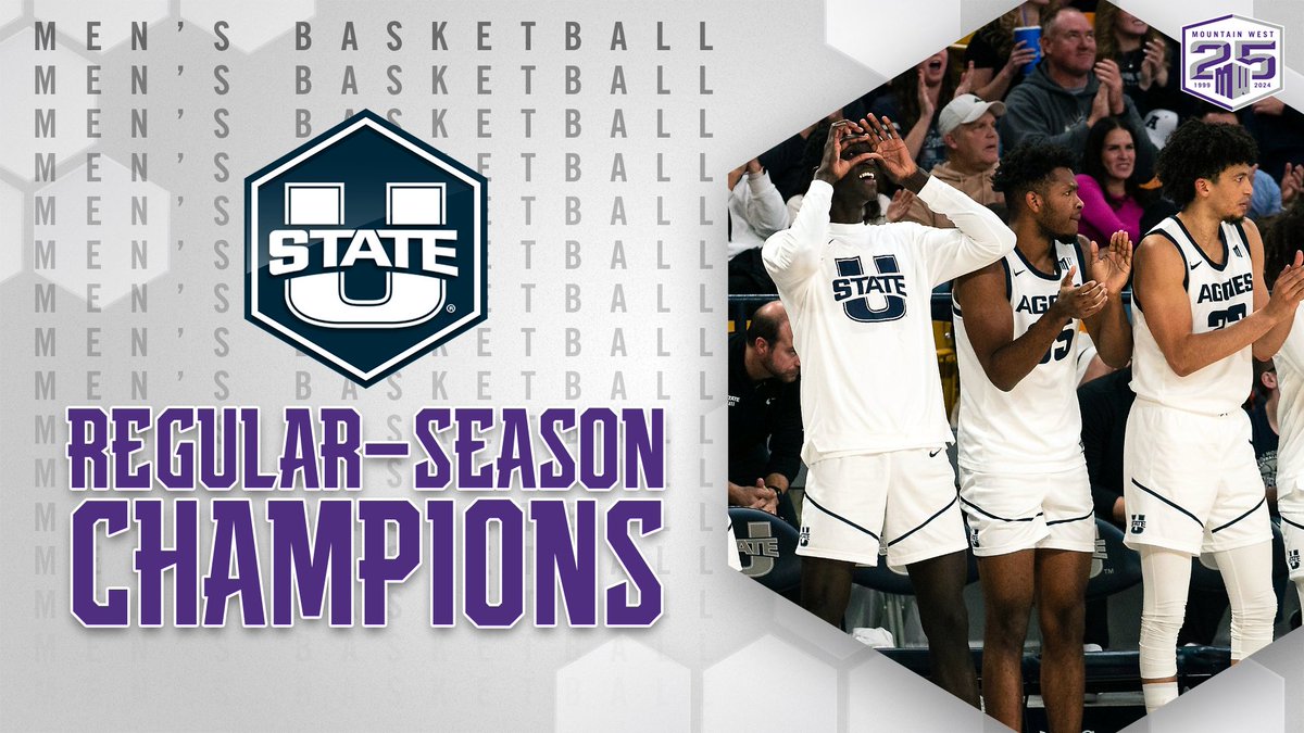 With the win tonight, <a href="/USUBasketball/">USU Men's Hoops</a> has clinched at least a share of the #MWMBB regular-season title 🙌🐮

#AtThePEAK | #AggiesAllTheWay