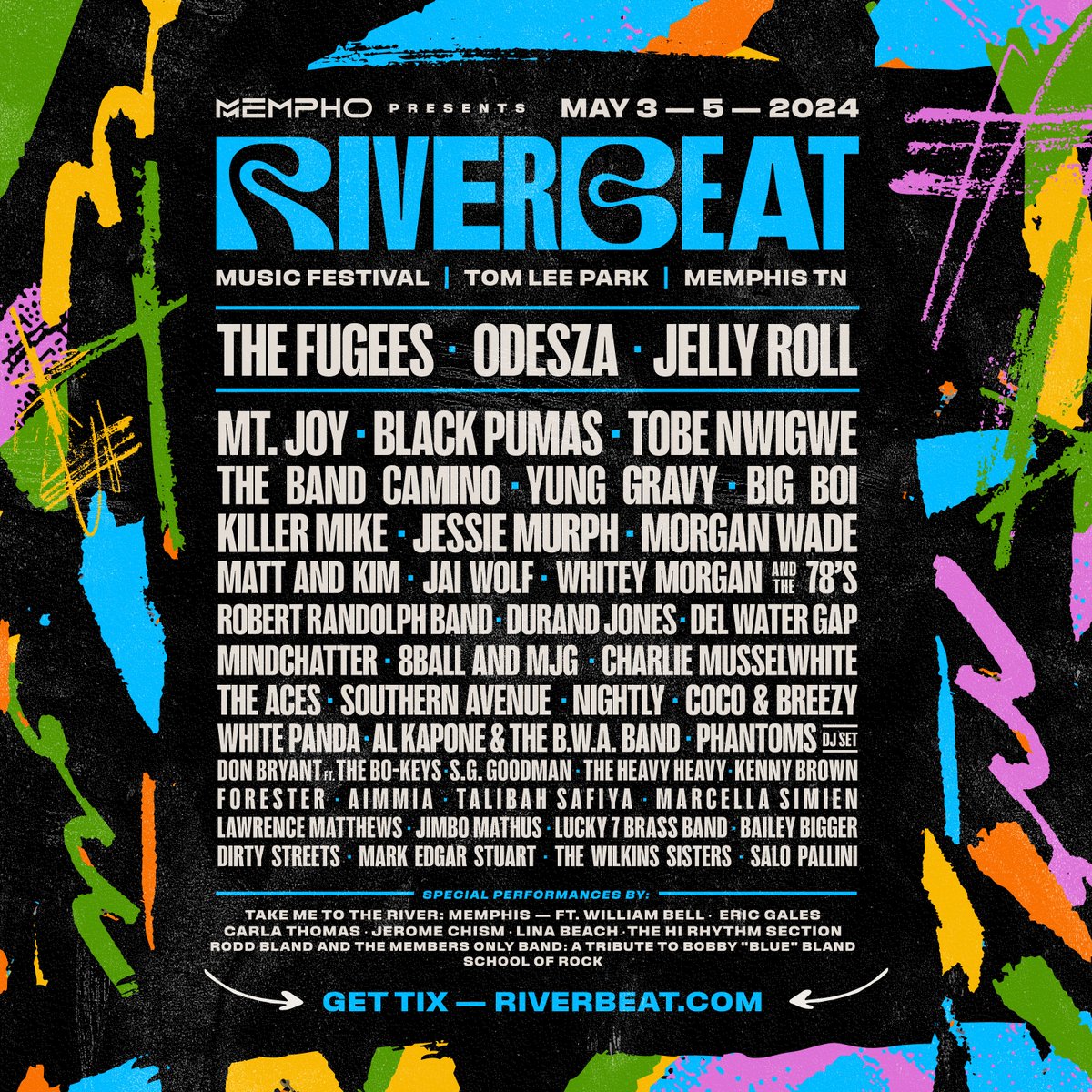Always feels so good to play in our hometown. Brand new festival, honored to be on the first year’s line up. Memphis forever riverbeat.com