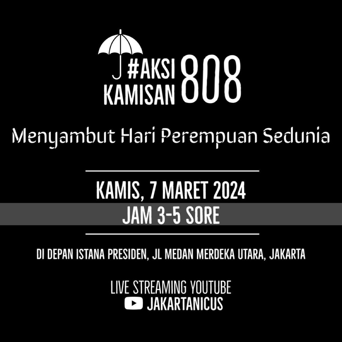 Ayo @AksiKamisan -hari ini tg. 7/3/24 jam 3-5sore diDpn IstnPrsdn Jakarta. Dlm peringatan Hari Perempuan Sedunia, Negara sehrsnya memenuhi hak2 perempuan & mengesahkan RUU Perlindungan Pekerja Rumah Tangga. @dipanggilwawan korban Semanggi I -13 November 1998