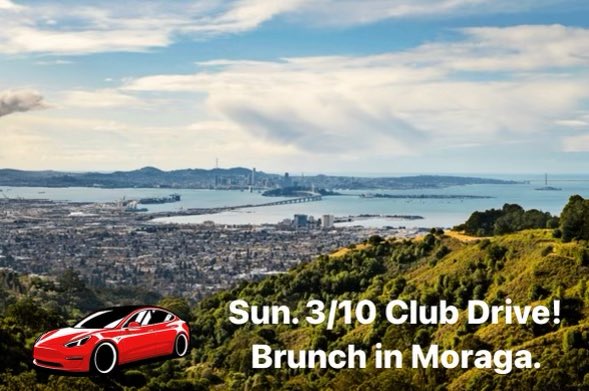 TeslaOwnersEBay's tweet image. 🚨 Got a sweeeeet drive planned for this weekend @Tesla peeps!!!
Martinez➡️Berkeley Hills➡️Moraga➡️🍺🍔🥞🥪🥓🍳 Start time 9am sharp y’all #HellaTeslas 

👀deets teslaownerseastbay.com/events/