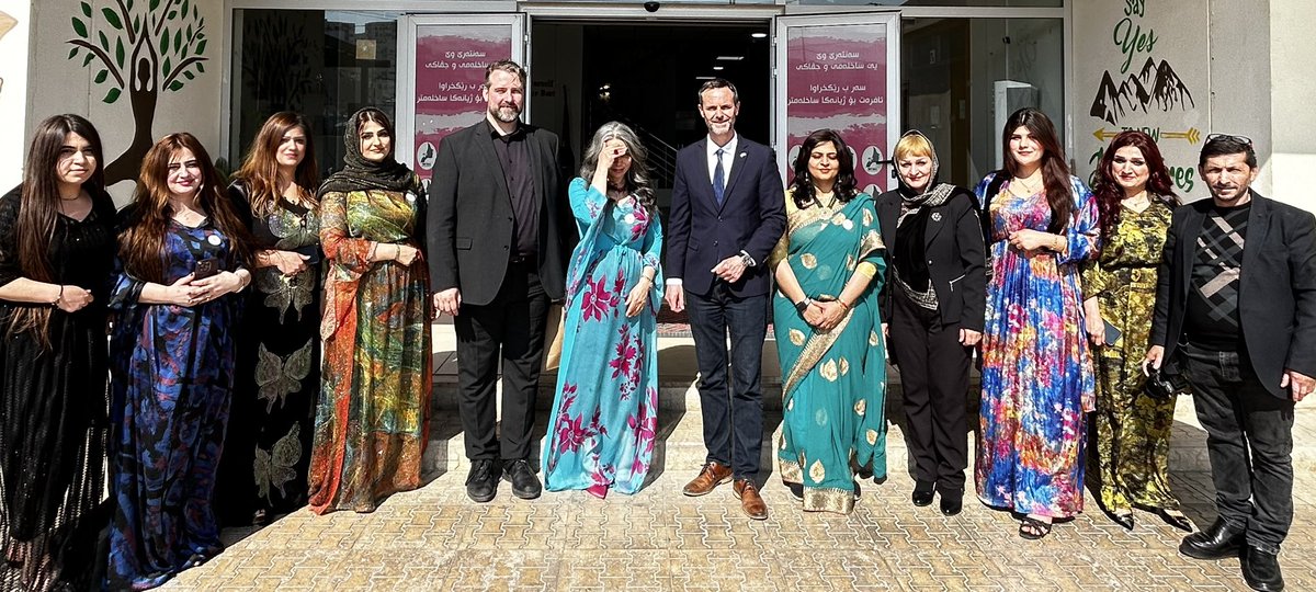 nlinkri's tweet photo. Together with our colleagues @GermanyInKRI we organized an event in Duhok under the theme “invest in women, accelerate progress”. In connection we visited Yezidi partners @Free_Yezidi @DakOrganization @YazdaOrg in Khanke. Much work to do still. #IWD2024 @NLWomensrights @DutchMFA https://t.co/jhRbgJDysm
