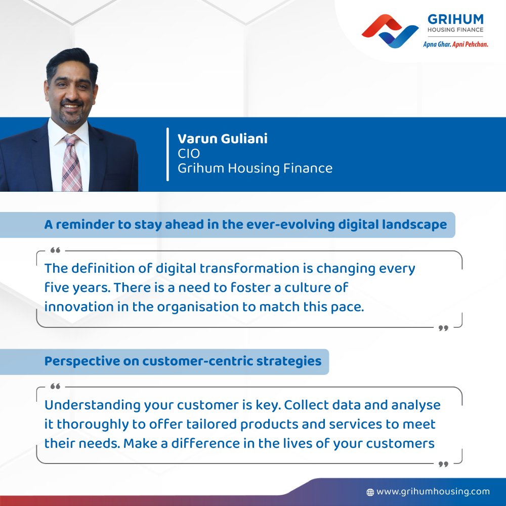 GrihumHousing's tweet image. Astute observations from our CIO, Mr. Varun Guliani, at the @ETBFSI CIO Digital Conclave 2024!

#ETBFSI #ETBFSICIOConclave #GrihumHousingFinance #Affordablehousing #Homeloan #Housingforall #ApnaGharApniPehchan #EkHumGrihum @GrihumHousing