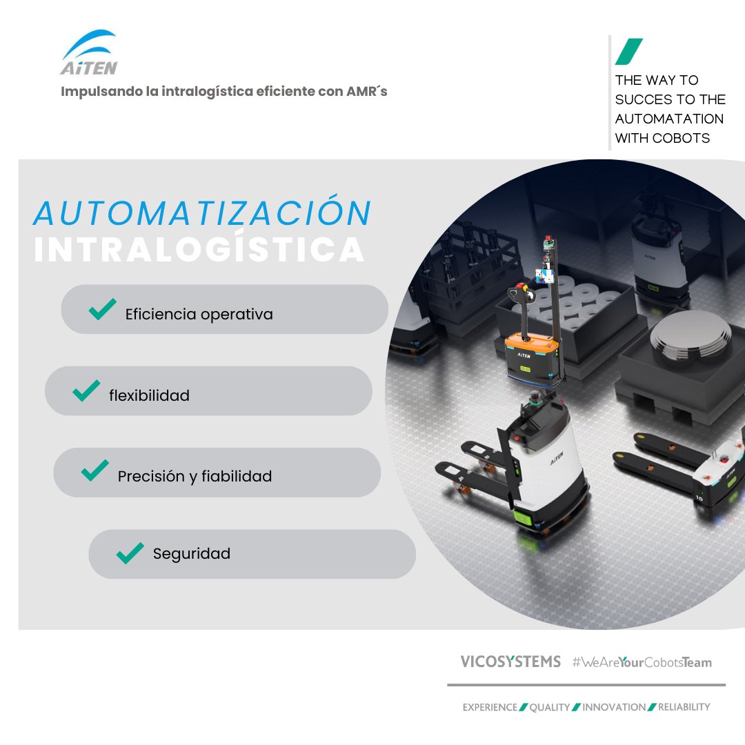 🚀La automatización de almacenes con los #AMR’s de Aiten impulsan la eficiencia y rentabilidad de las empresas.
🤝¡Contáctanos para descubrir cómo podemos ayudarte a dar el salto a la intralogística del futuro!