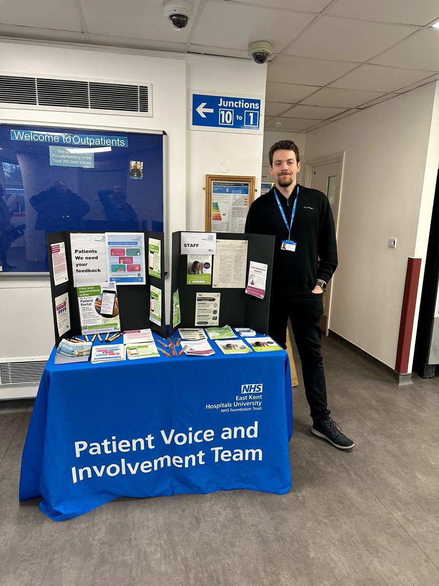 The Patient Voice and Involvement team are in outpatients at Kent and Canterbury Hospital this morning with one of our lovely IT colleagues.  Come along and find out about the @EKHUFT Patient Portal and #PatientVoice