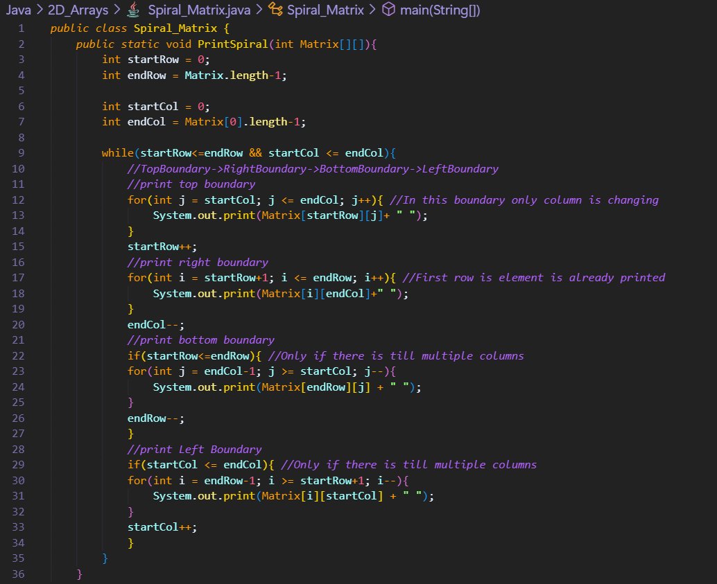 CodieAryan's tweet image. Day 62: Spiraling through matrices! Crafted a Java program to generate a spiral matrix, exploring the logic behind traversing in a spiral pattern. 🔄🌀 #JavaProgramming #SpiralMatrix #Day62 #100DaysOfLearning