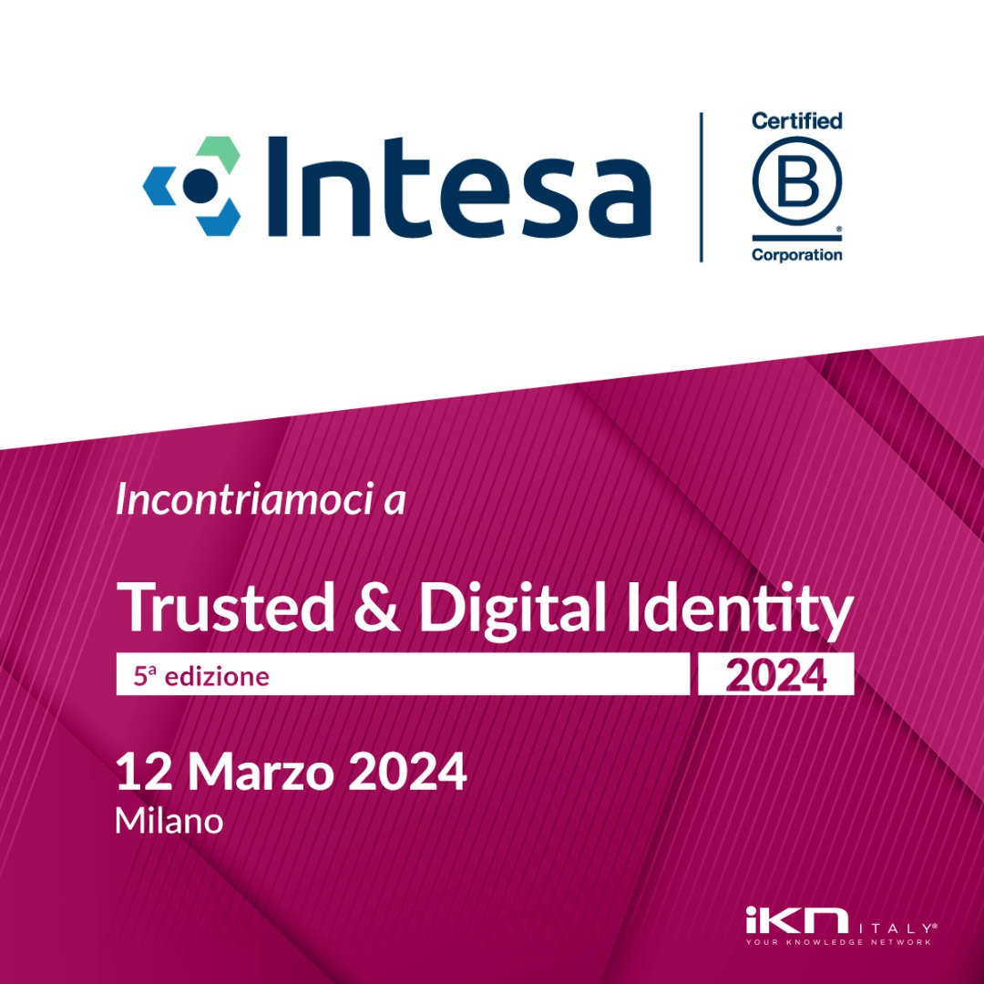 📢 𝘐𝘯𝘵𝘦𝘴𝘢 𝘛𝘢𝘭𝘬𝘴  
📅 12 Marzo alle ore 11.00  

🚀 Il nuovo regolamento #eIDAS sta aprendo le porte a un mondo di #IDWallet, promettendo una #trasformazionedigitale senza precedenti per le imprese europee e i cittadini.  Quali impatti avrà sul modo in cui interagiamo