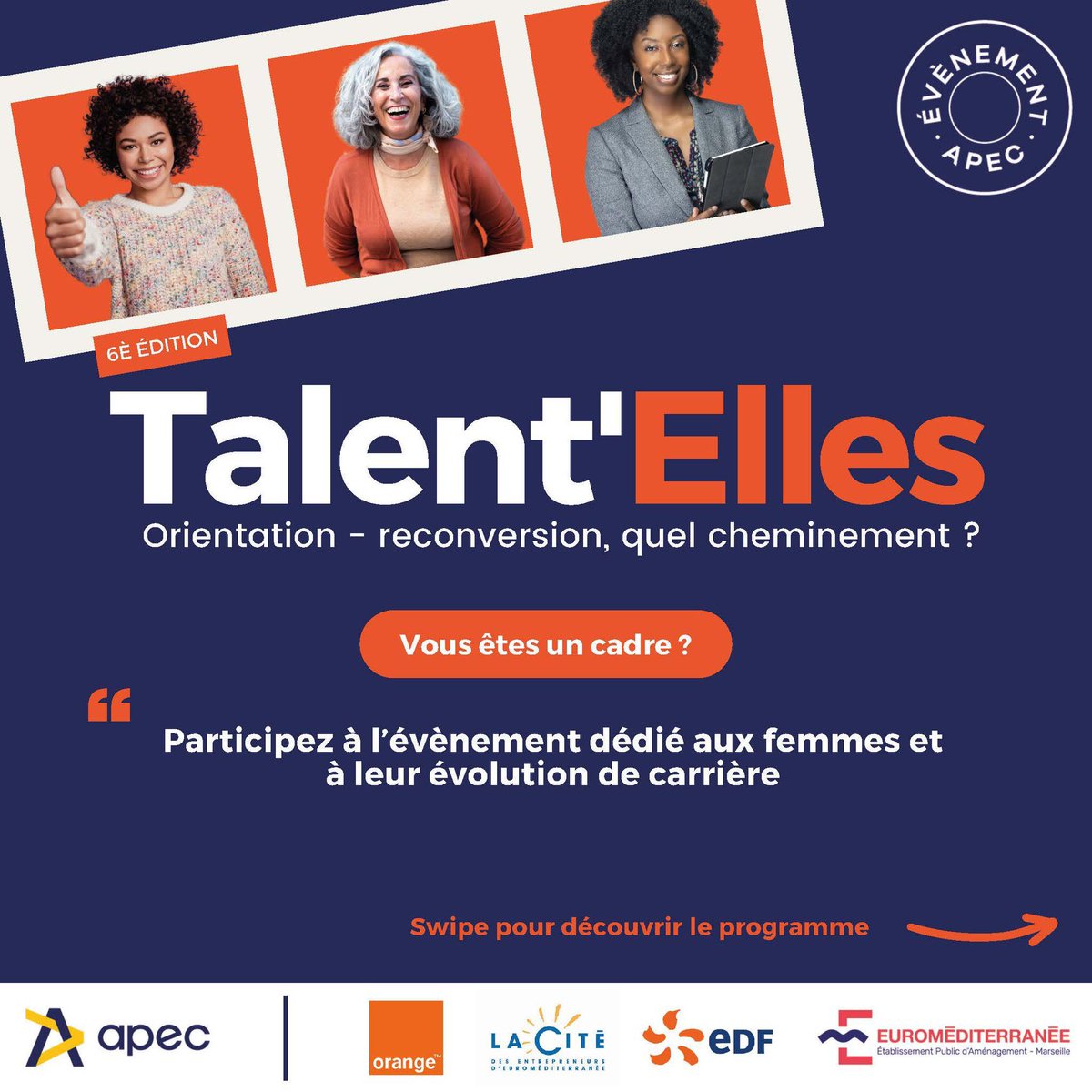 RometJP's tweet photo. @EDF_RegionSud présent  ce jour à Talent'Elles , l’événement dédiée aux femmes et à leur évolution de carrière.
Table ronde en cours animée par EDF
En partenariat avec @ApecPacaCorse, @OrangePACA , @CiteEuromed , @Euromed_MRS , @EDF_RegionSud  à @LaCoqueNumeriq https://t.co/JiwcIvfvGq