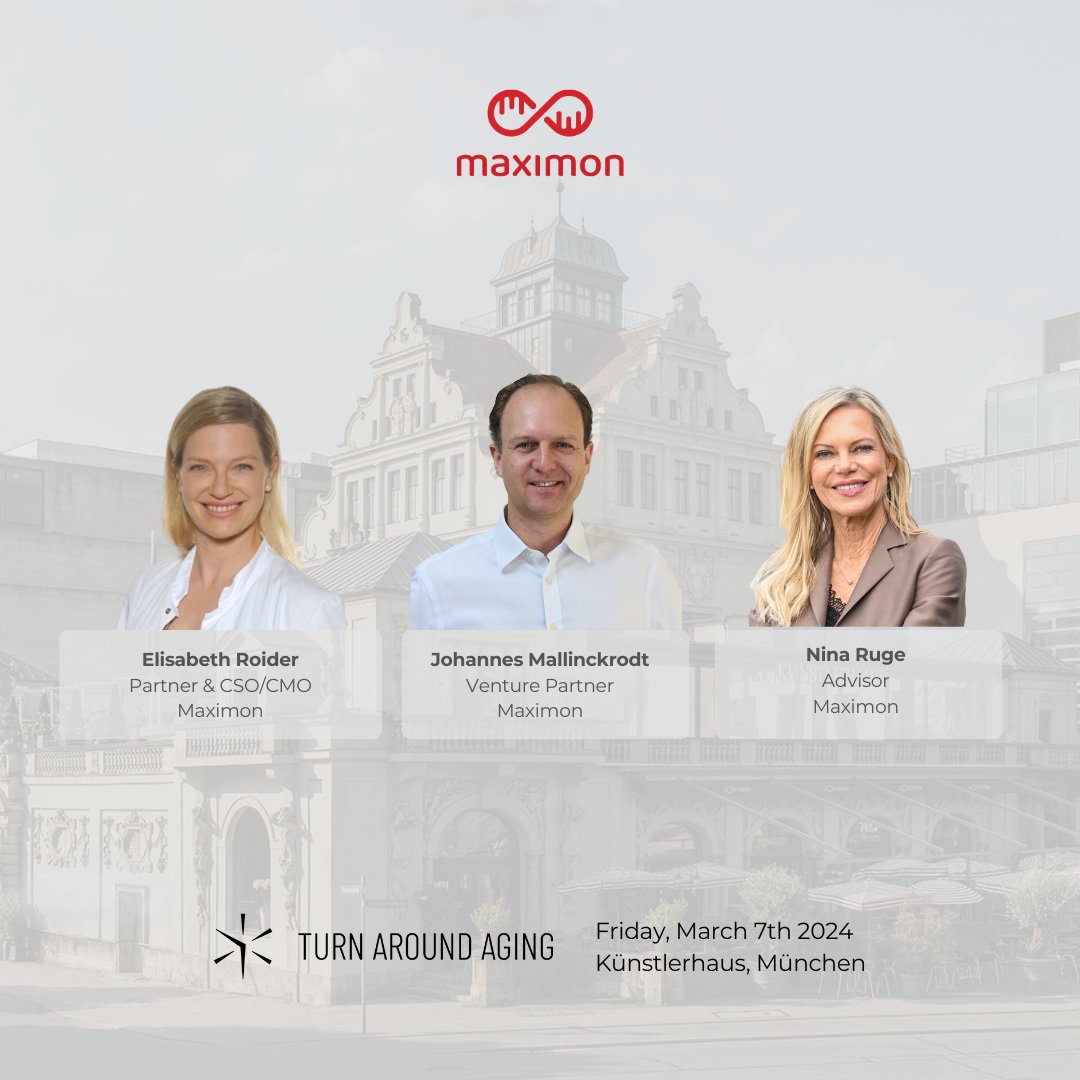 Join us at @turnaroundaging where Maximon's Partner & CSO/CMO, @dr_roider, will delve into the future of longevity therapies on stage. That’s not all - our Advisor, @NinaRuge_X, will kickstart the event with a captivating keynote on Healthy Longevity. We're proud to be part of…