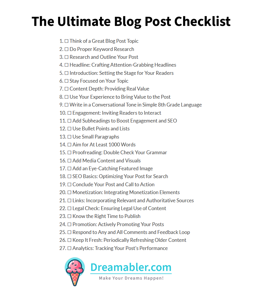 Dreamablercom's tweet image. A blog post checklist dreamabler.com/blog-post-chec…
#BloggingTips #BlogPostChecklist #UltimateGuide #ContentCreation #WritingTips #SEOStrategy #BloggersOfInstagram #ContentMarketing #DigitalWriting #EngagingContent #BlogSuccess