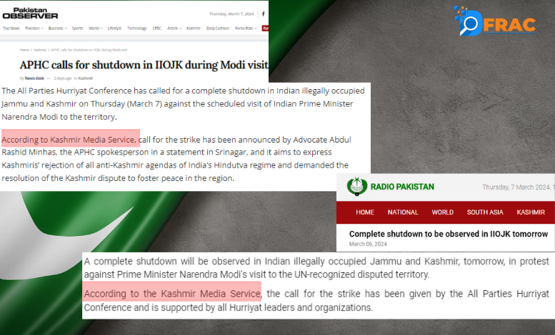 DFRAC_org's tweet photo. Who gave credibility to the claims? Pakistan Media
These misleading claims were given credibility by Pak media but who acts as a #Badsource of such claims?
None other than Kashmir Media Service.
(@KMS_IIOJK )
5/n