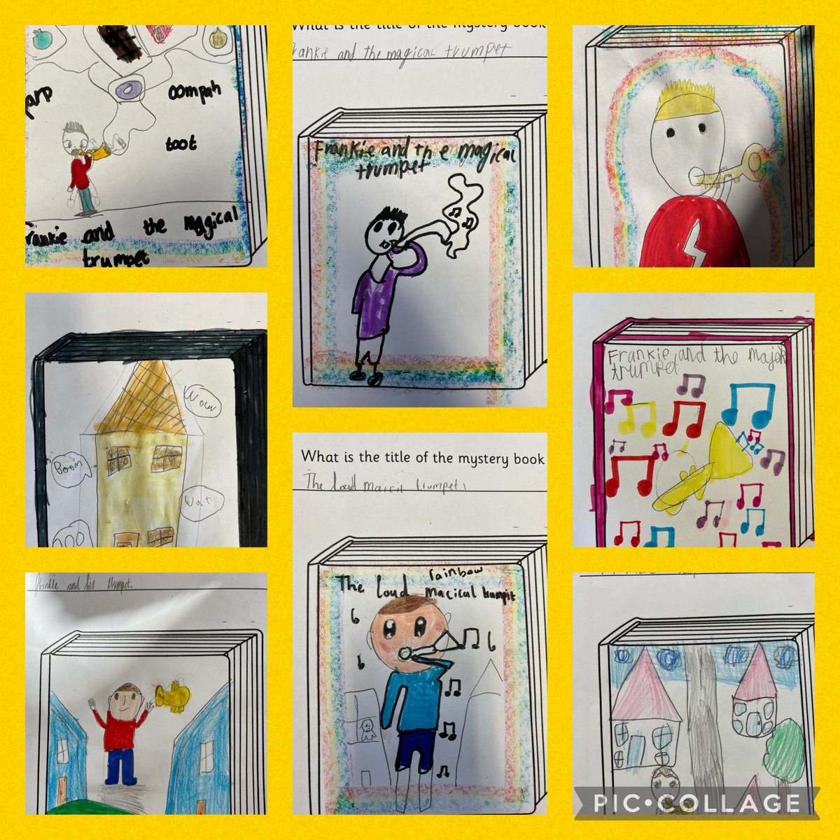 P4 are predicting the title of the mystery book. Look at our ideas and front cover designs. #lovereadingstnics #literacystnics #believingandachievingstnics #p4stnics