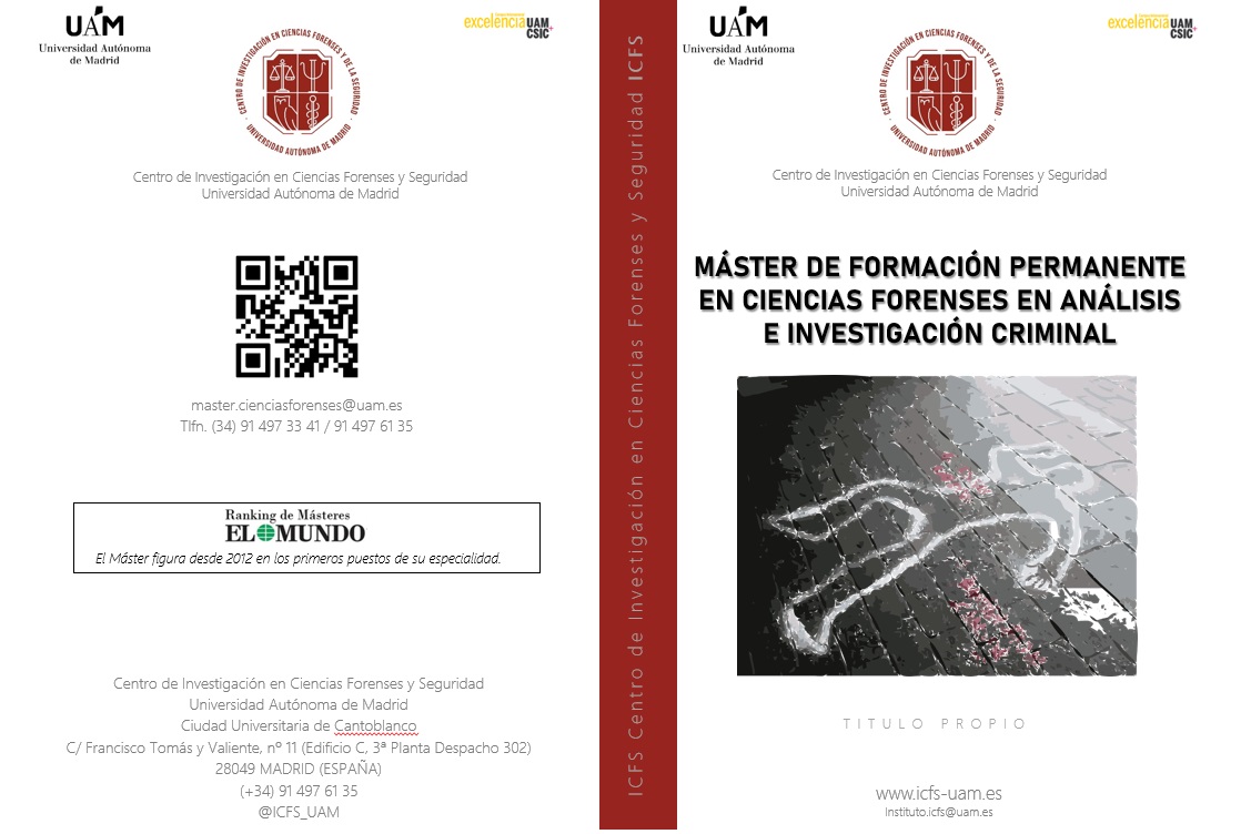 ICFS_UAM's tweet photo. Se encuentra actualizada la información del Máster de Ciencias Forenses en Análisis e Investigación Criminal para el curso 2024/25.
Esta año traemos novedades!!!
Abrimos inscripciones el 1 de abril
https://t.co/3UDkDqU9hu
#TituloPropio #Posgrado #UAM #CienciasForenses https://t.co/bJD7ZaiwkB