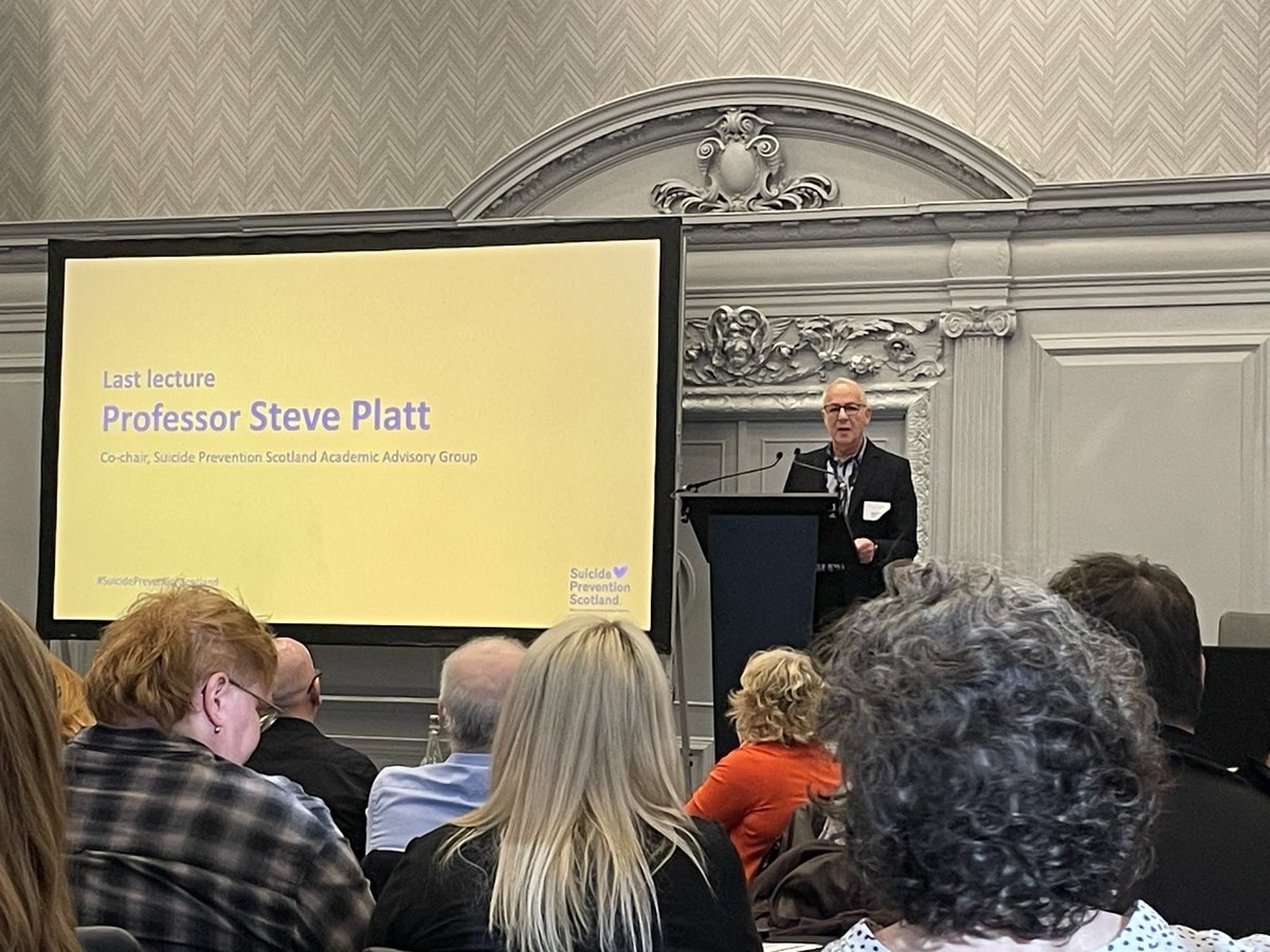 What a journey as Prof Steve Platt reflects on 20 years in #SuicidePreventionScotland. Blast from the past to see the old-school #chooselife branding too! I’ve been in this world since 2008 with Scottish Gov’t, NHS &amp; third sector since,amazing to see it come full circle.