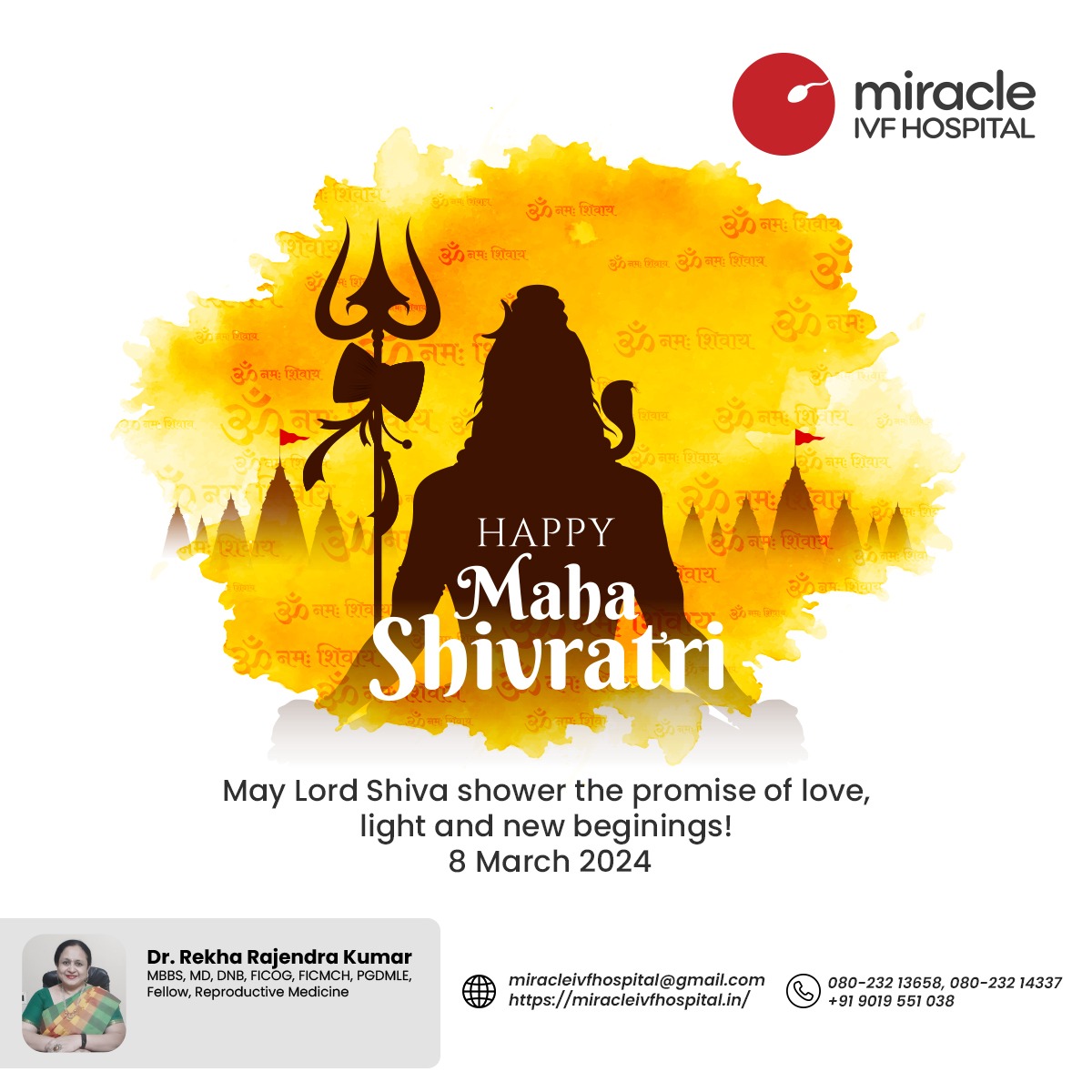 miracle_ivf's tweet photo. Experience the joy of new beginnings with IVF, where dreams of parenthood become a reality. May Lord Shiva's divine grace shine upon you as you take this remarkable step towards building your family.
#mahashivratri #shivratri #divinegrace #divinity #miracleivf #miracleivfhospital https://t.co/yanrMlZ0rH