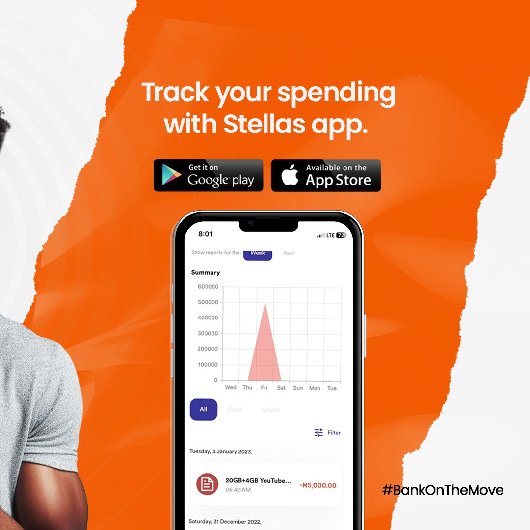 stellasbank's tweet image. Stay ahead with the Stellas app! 
Monitor your spending now and enjoy a stress-free future. Financial freedom is just a tap away

#bankonthemove
#stellas