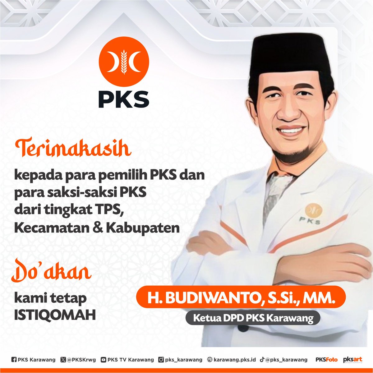 Terimakasih para pemilih & para saksi 🙏
Do'akan kami tetap Istiqomah dalam menjalankan amanah untuk senantiasa berkhidmat & melayani masyarakat 🤲

#pkskarawang #saksipks #jagapemilu