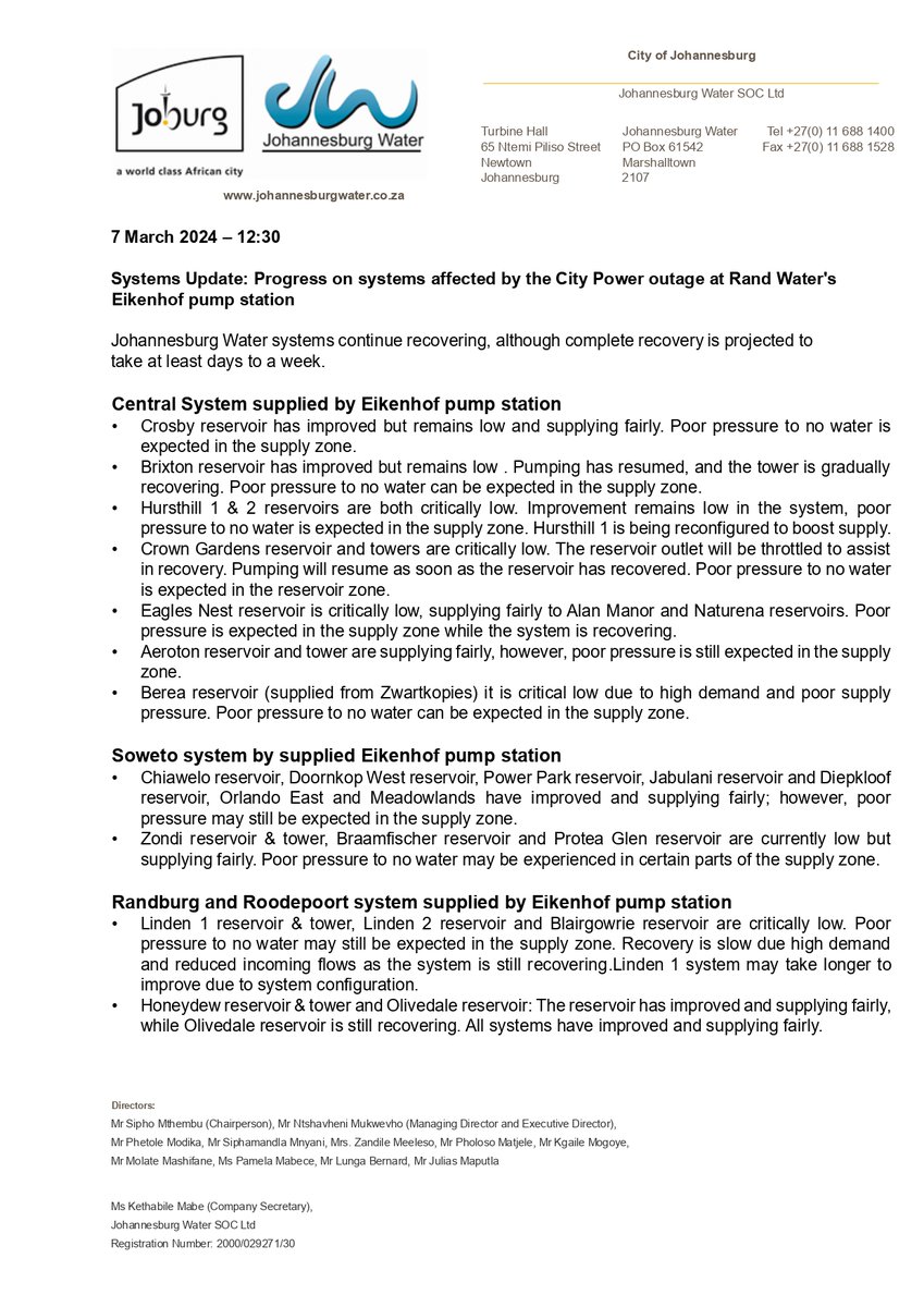 Johannesburg Water tweet media