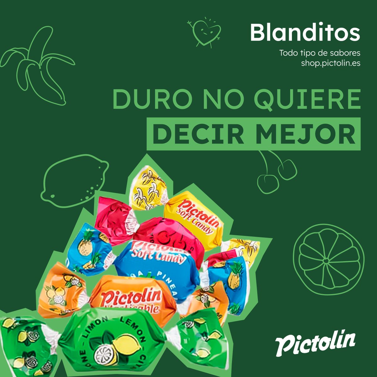 PictolinOficial's tweet photo. Para gustos colores, sabores y texturas 😎
Plátano o cereza, duro o blandito… ¡Lo tenemos todo!
#Pictolin #Picto #ElSaborDePictolín #LaFelicidadEnTuBolsillo #ShopPictolin https://t.co/UtvJUoD7RC