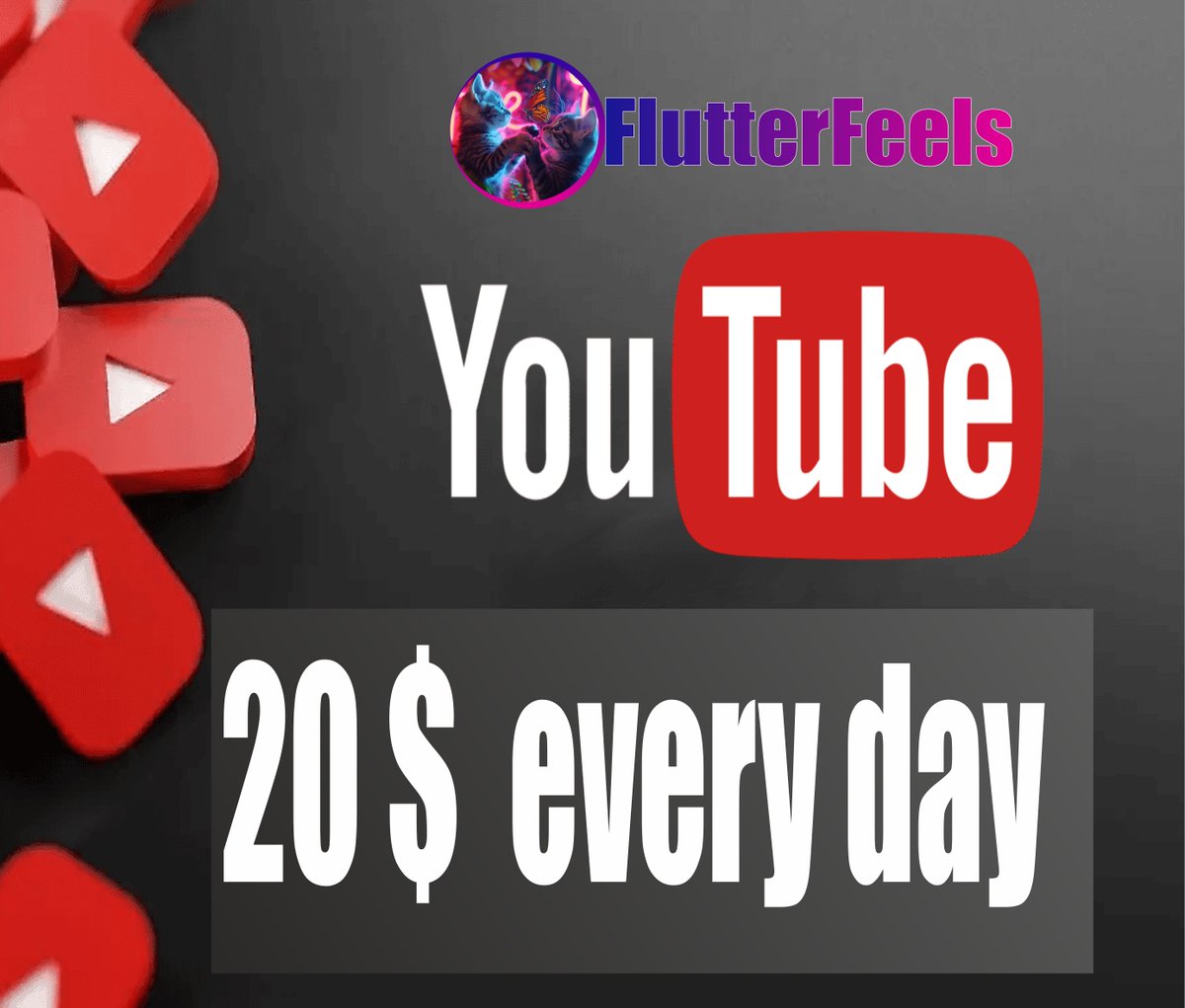 FlutterFeels's tweet photo. "钱款大放送！从7月1日开始，我们在YouTube频道上推出了一项令人兴奋的比赛！每天，我们将向最细心、最快速的参与者赠送20美元。订阅、参与并赢取胜利！" https://t.co/izgnhglW6Z