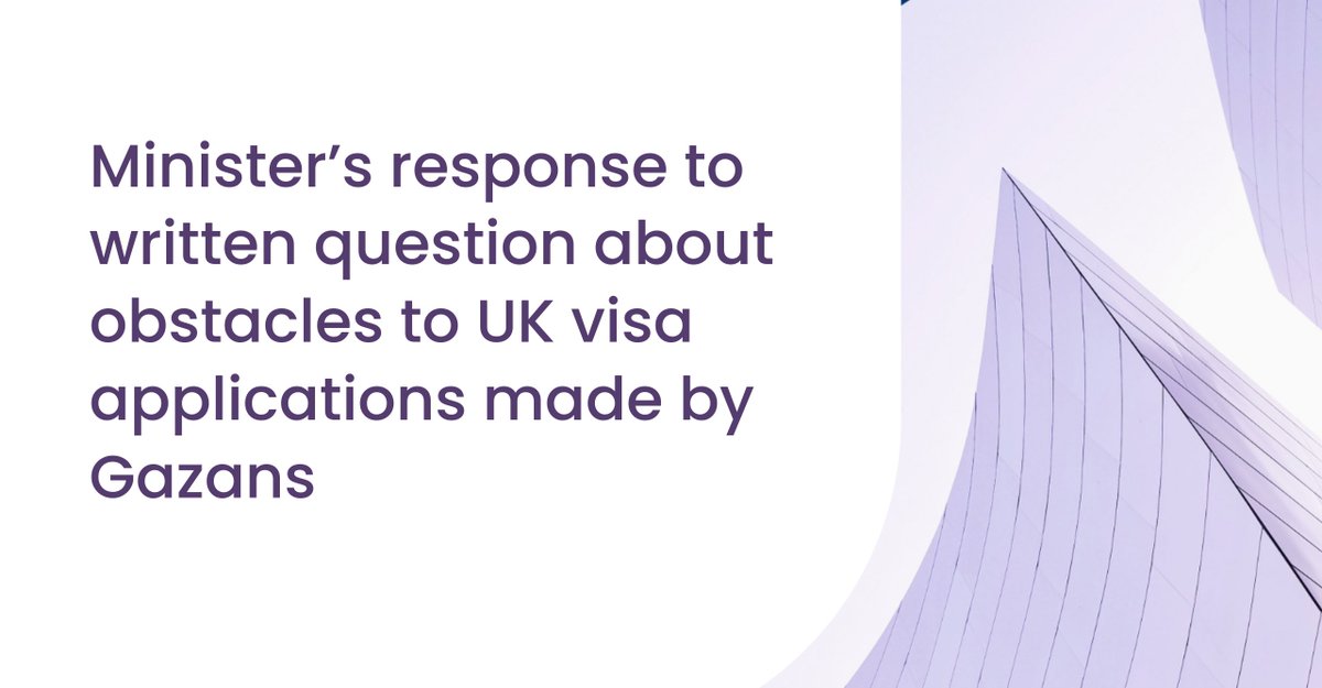Liz Barratt, Head of our Immigration team provides her views on Tom Pursglove's recent response to question on biometric visa requirements for those fleeing Gaza. bindmans.com/knowledge-hub/…