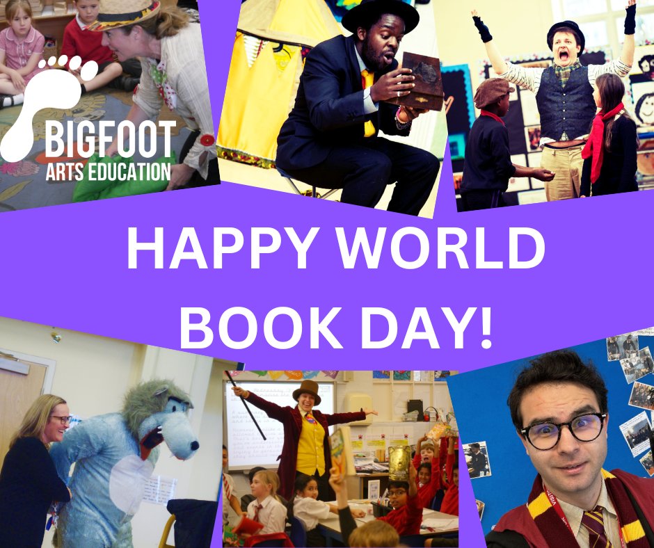 HAPPY WORLD BOOK DAY!! Whether you're a child, a parent/care giver, teacher or, best of all, a Bigfooter 📷 We wish you a day of fun, imagination, #books, words, #stories & immense #creativity! @WorldBookDayUK @Literacy_Trust #worldbookday2024 #books #reading #bigfootersdoitbest