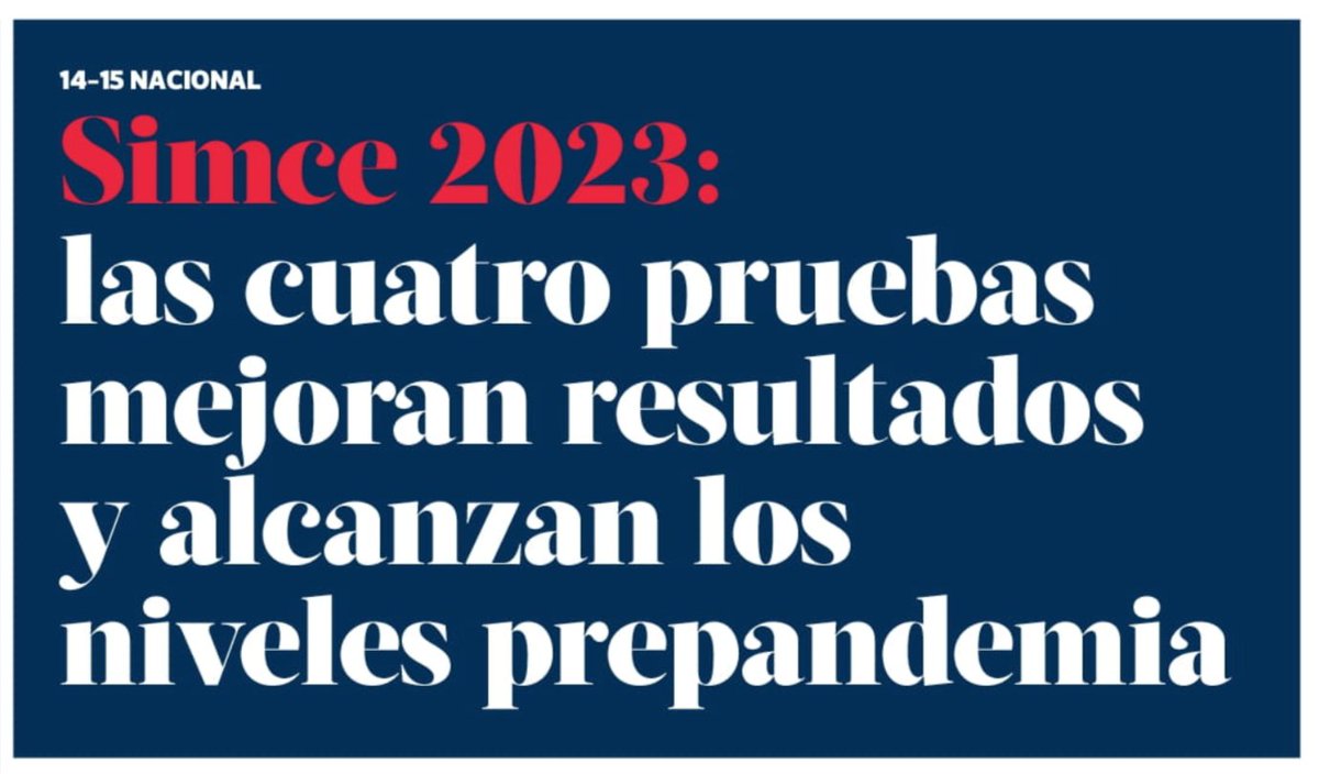 ojodelmedio's tweet photo. 🧵 Tras los resultados del Simce, revisamos las portadas de la prensa. Mientras LT, Publimetro y El País destacan los avances, ElMer es el único que titula abiertamente de manera negativa. https://t.co/MwAlaZu5kL