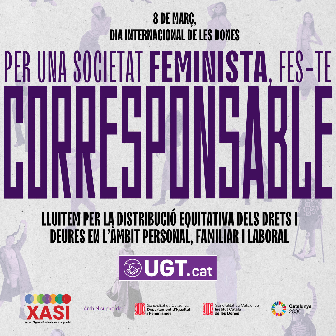 🟣 Aquí trobaràs l'agenda amb els actes commemoratius de la UGT arreu de Catalunya pel Dia Internacional de les Dones #8M 👇🏾 ugt.cat/8-m-per-una-so…