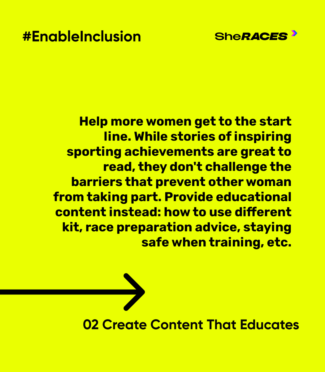 she_races's tweet photo. #EnableInclusion. Because we’re tired of just being inspired.

👉 We are talking to you brands &amp; sponsors!
Rather than inspiring our inclusion this International Women’s Day, enable us instead!

💪 We have put together our top 5 ways you can #EnableInclusion https://t.co/gi5KYuRR2M