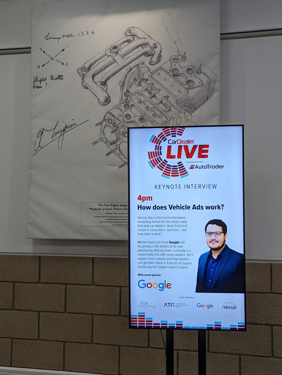 Here at <a href="/BMMuseum/">British Motor Museum</a> for <a href="/CarDealerMag/">Car Dealer Mag</a> Live. Busy agenda with lots of interesting topics about the challenges and opportunities to UK car retail.