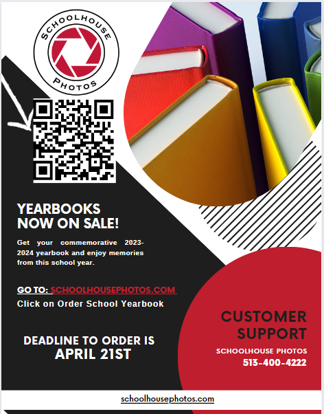 GES, yearbooks are on sale and will be delivered to students THIS year on the last week of school. Don't delay!