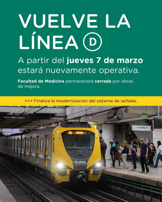 marcelapgodoy's tweet image. X es servicio
#subte
#LineaD