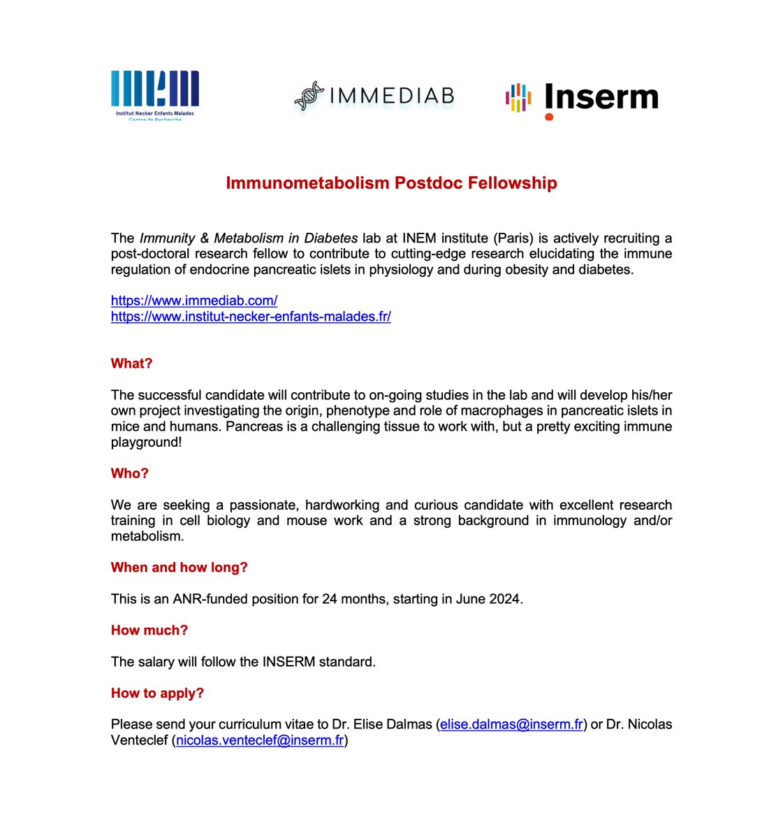 !! We are looking for a macrophage lover postdoc !! 🔬