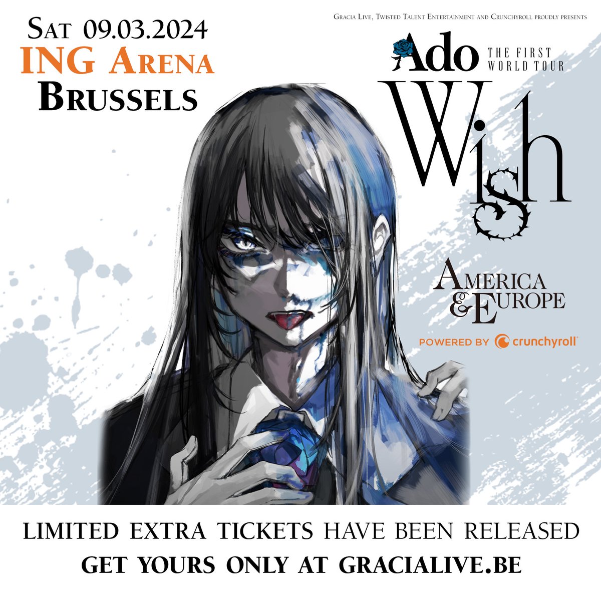 Gracia Live (@gracialivebel) on Twitter photo ๐๏ธ๐จ LIMITED EXTRA TICKETS HAVE BEEN RELEASED FOR ADO AT <a href="/ingarenabxl/">ING Arena</a> ! ๐จ๐๏ธ Donโt miss out on the chance to experience ADO live! โจ Grab yours NOW before theyโre gone at gracialive.be๐โโ๏ธ๐จ #ado #jpop #adoconcert #adowishtour #worldtour #japanesepop #brussels #ingarena ๐๏ธ๐จ LIMITED EXTRA TICKETS HAVE BEEN RELEASED FOR ADO AT <a href="/ingarenabxl/">ING Arena</a> ! ๐จ๐๏ธ Donโt miss out on the chance to experience ADO live! โจ Grab yours NOW before theyโre gone at gracialive.be๐โโ๏ธ๐จ #ado #jpop #adoconcert #adowishtour #worldtour #japanesepop #brussels #ingarena