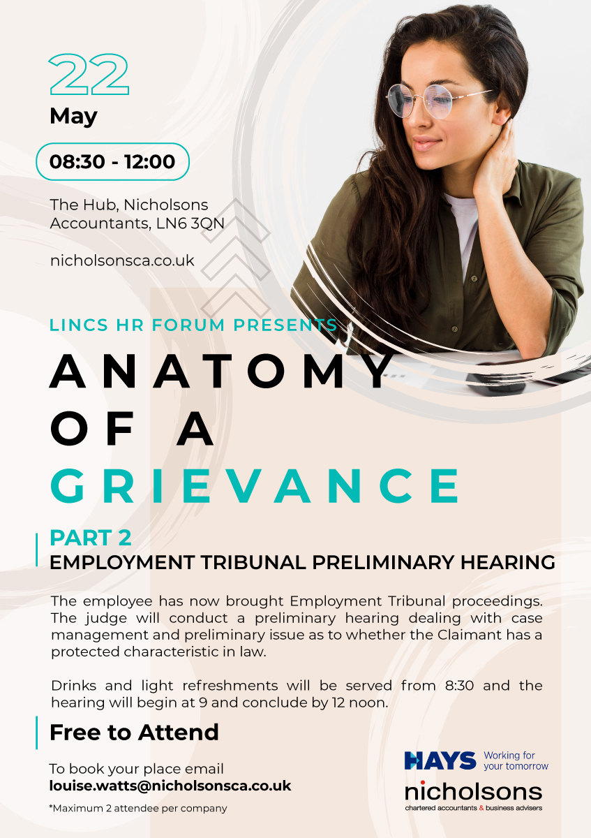 After the success yesterday of the first part of 'Anatomy of a Grievance', the next part is only a couple of months away.

Part 2 will be covering an employment tribunal preliminary hearing 👩‍⚖️

Get your place booked! 📅 Details ⬇️
