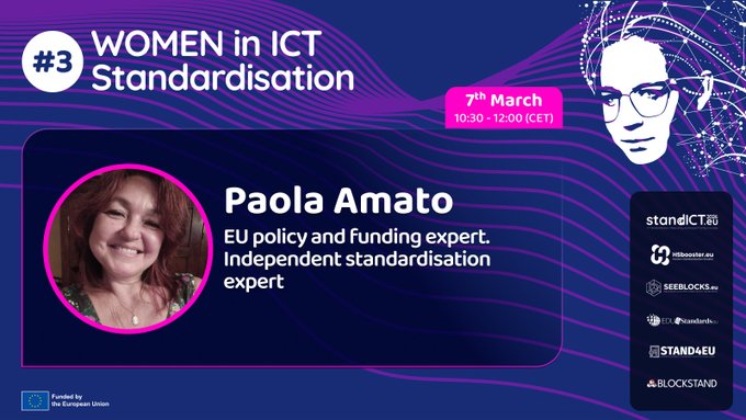 HSboosterEU's tweet photo. 📌 @Stand_ICT #HSbooster @SEEBLOCKS_eu @edu4standards @STAND4EU @BlockStandEU Women in ICT #Standardisation Webinar live now!
🎙️ Paola Sabatelli Amato @Stand_ICT #HSbooster expert sharing her experience on the main activities needed to support #research projects with their #Hydrogen #standardisation activities:
👉 Provide a general orientation on the #EU legal framework
👉 Identify specific areas where to contribute with new standards/revised standards
👉 Identify similar #research projects