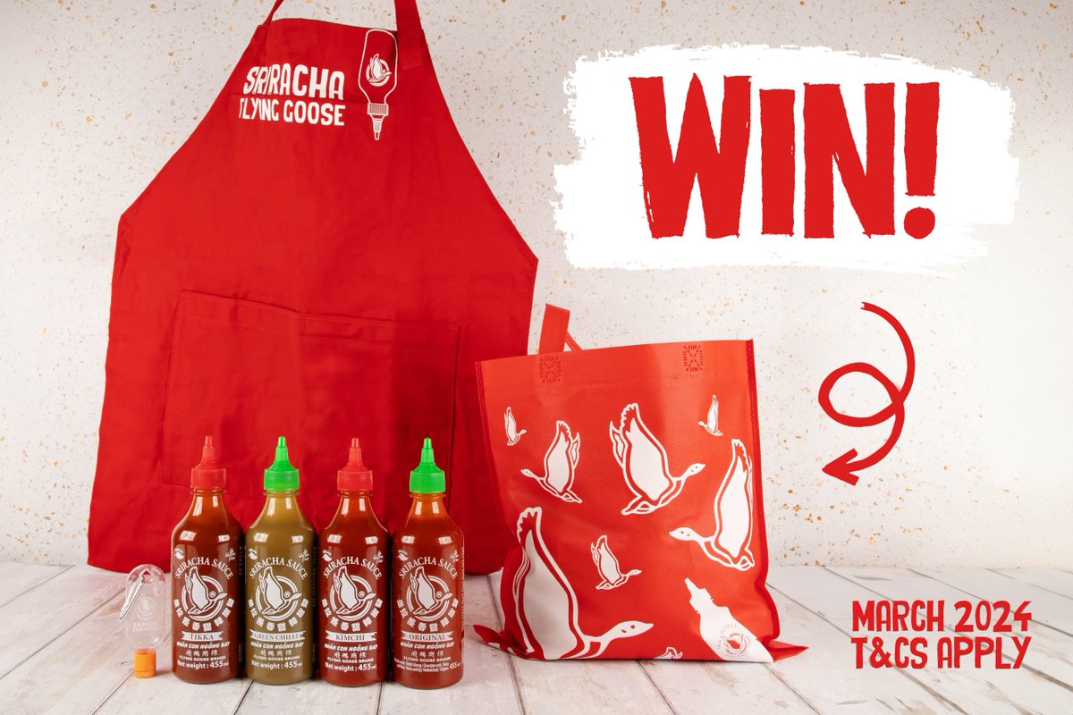 Calling all Sriracha lovers 📢 Want to get your hands on this Flying Goose bundle? Be sure to FOLLOW + RT to be in with a chance to #WIN T&Cs apply: bit.ly/FG-Twitter-Comp