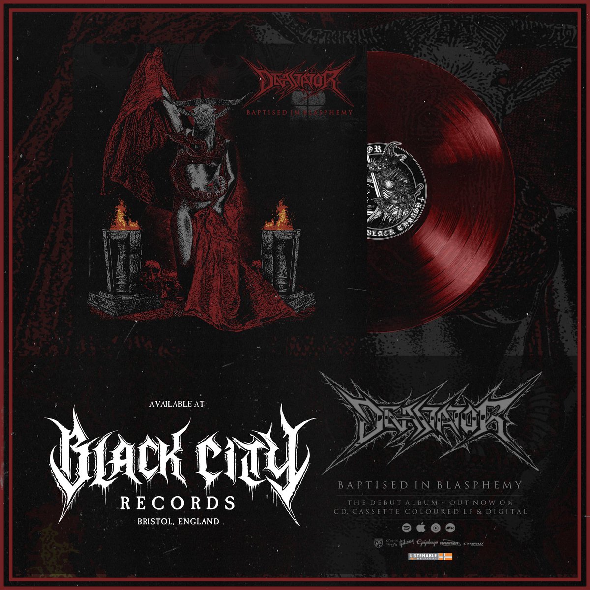 DEVASTATOR // BLACK CITY RECORDS ⚔️⛓️🇬🇧 

Limited edition transparent purple vinyl and transparent red vinyl available at Black  City Records.

#Devastator #BlackThrash #ListenableRecords