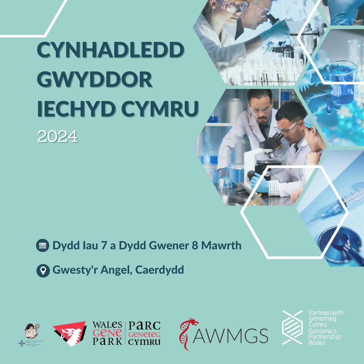 Os ydych chi’n mynychu Cynhadledd Gwyddor Gofal Iechyd Cymru heddiw, dewch i siarad â ni! Mae’r agenda i’w gweld yma: rb.gy/xd1dzz @genomegmedcymru @WalesGenePark @IechydCyhoeddus @HCS_Cymru @ResearchWales @HEIW_NHS