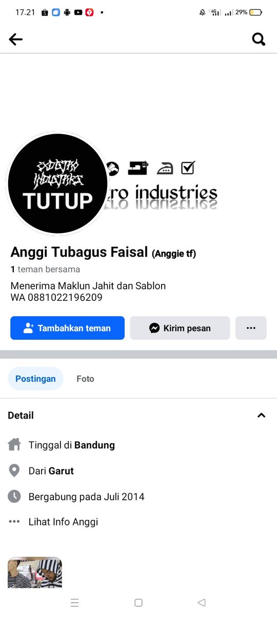 Assalamualaikum, nyuhunkeun bantosan na manawi Aya NU kenal atanapi uninga KA jalmi ieu DM , konveksi na asalna di daerah Kiaracondong, inti kronologi bawa kabur uang NU nominal na lumayan. Lanjut di komen , bantu RT <a href="/BandungFans_/">Rubber Boys Club</a> <a href="/teguhsps_/">INFO WARTEG!!</a> @acoflingard <a href="/castnoshadowww/">özge</a> <a href="/byrlngga/">𝖆𝖇𝖔</a>
