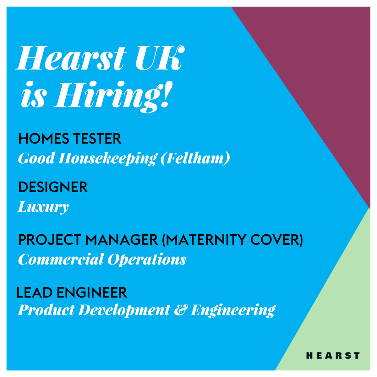 We’re #hiring. 🚀 Visit the link below to learn more, and kickstart the next chapter of your career at Hearst UK 🌟 bit.ly/3V8aiBf #hearstuk #youbelongathearst 😌