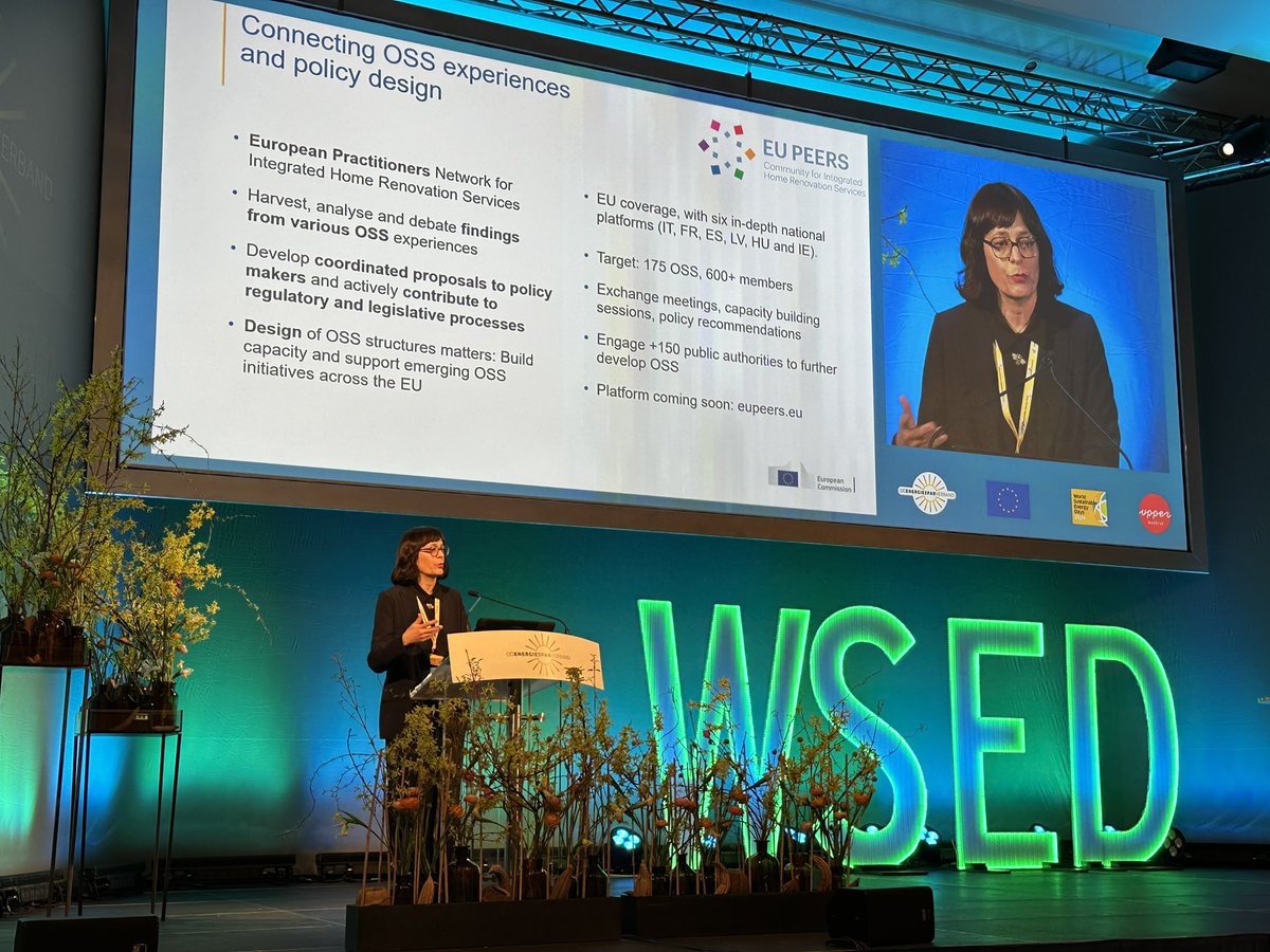 GreenCogEU's tweet photo. Very inspiring presentation by Anette Jahn @cinea_eu of several @LIFEprogramme clean energy transition projects supporting key policy areas at World Sustainable Energy Days #WSED ‘Energy Efficiency Conference’ this morning. 
#EnergyEfficiency @cleanenergy_eu #EED https://t.co/j92G20Q3I2