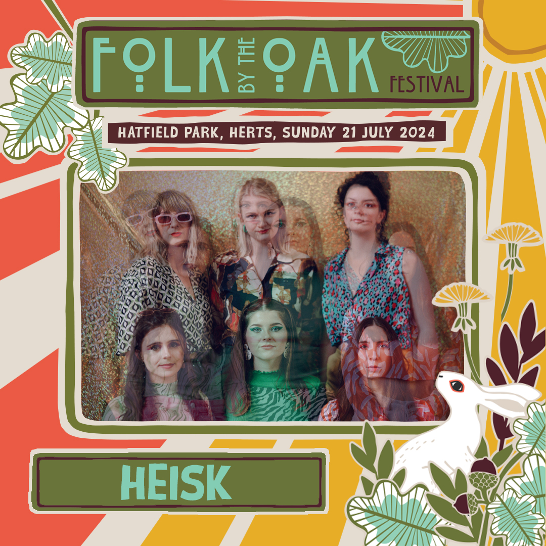 🌟#6 of 13 – Line-Up in our New Look! A dazzling & captivating six-piece folk band that redefines the traditional music landscape, HEISK’s journey is an inspiring narrative of musical excellence, diversity, & empowerment. We are honoured to welcome them to our Acorn Stage.👏